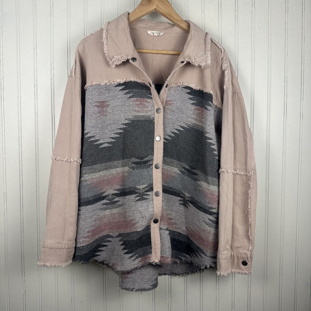 Mystree Aztec Print Jacket In Size Large Slight O… - image 1